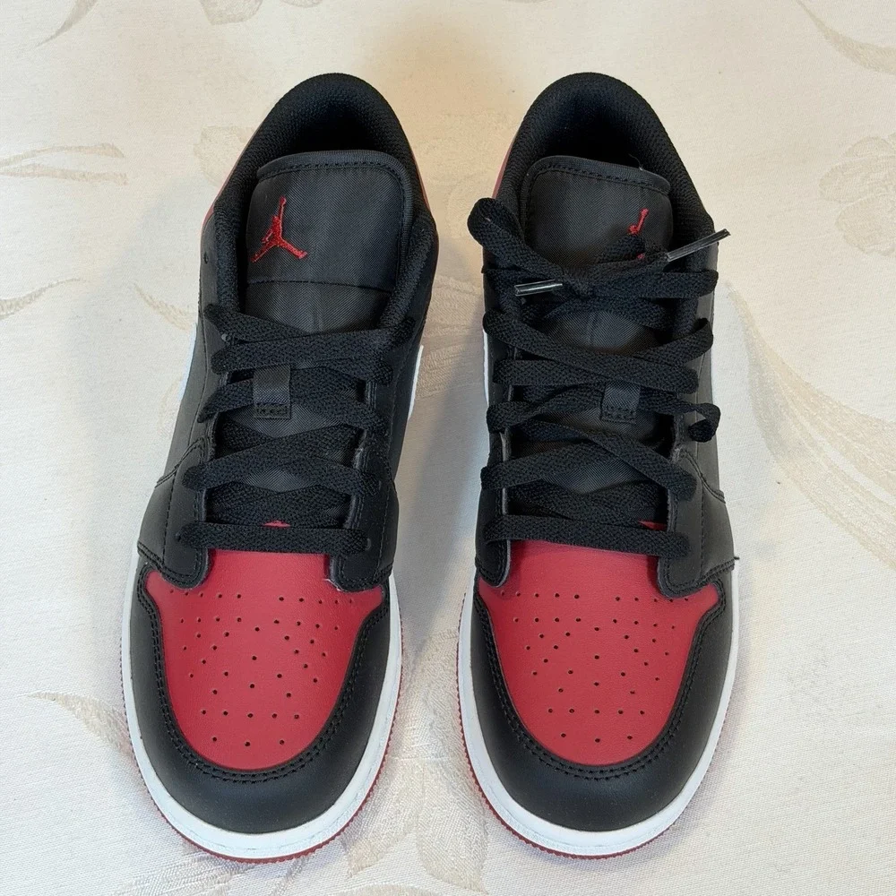 Nike Size-6.5 Y Kids Air Jordan 1 Low GS Shoes - Gym Red‎ (553560-066)